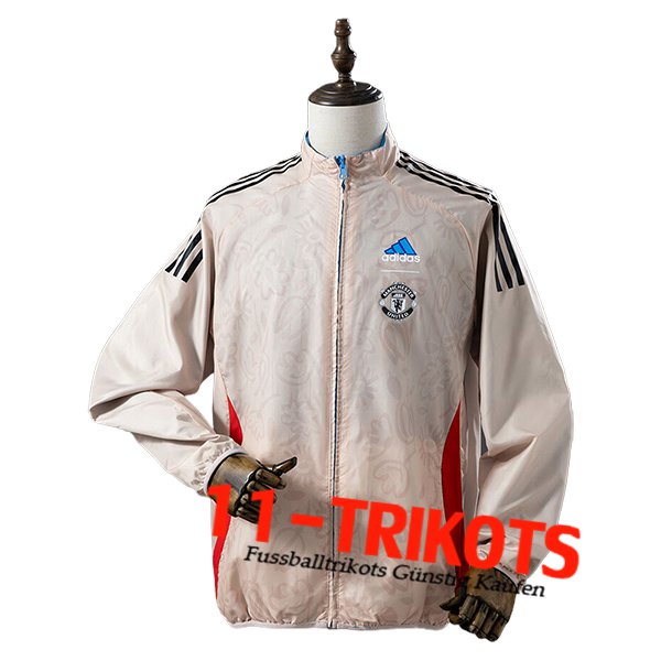 Manchester United Windjacke Beige/Rot/Schwarz 2025/2026 Manchester United Windjacke Beige/Rot/Schwarz 2025/2026