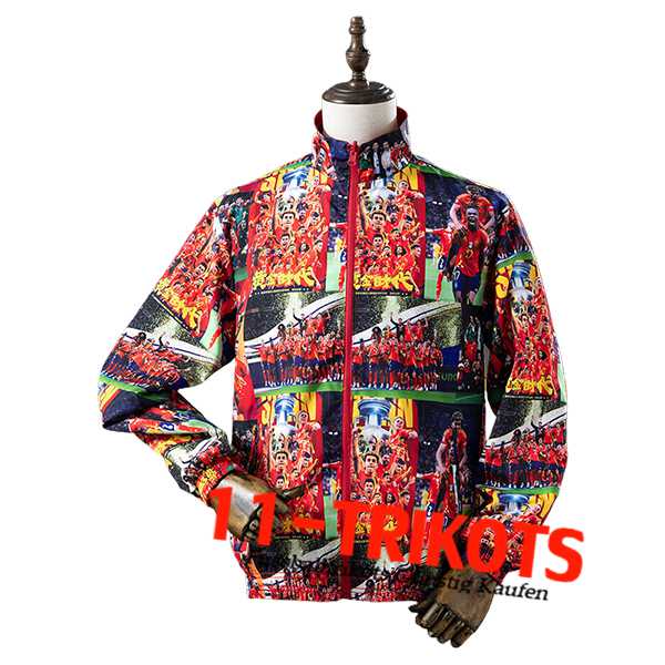 Spanien Windjacke Rot/Schwarz 2025/2026 Spanien Windjacke Rot/Schwarz 2025/2026