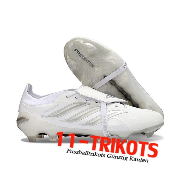 Adidas Fussballschuhe 26 Predator Elite Tongue FG Weiß/Grau