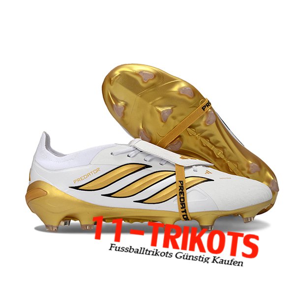 Adidas Fussballschuhe 26 Predator Elite Tongue FG Weiß/Gelb