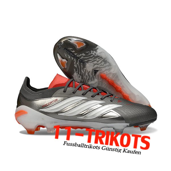 Adidas Fussballschuhe 26 Predator Elite FG Grau/Weiß/Orange Adidas Fussballschuhe 26 Predator Elite FG Grau/Weiß/Orange
