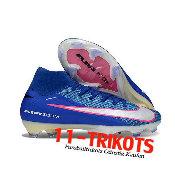 Nike Fussballschuhe Air Zoom Mercurial Superfly IIX Elite FG Blau/Weiß/Rosa Nike Fussballschuhe Air Zoom Mercurial Superfly IIX Elite FG Blau/Weiß/Rosa