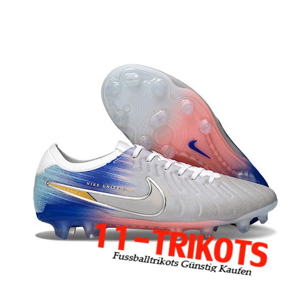 Nike Fussballschuhe Tiempo Legend X Elite FG Grau/Blau/Rosa Nike Fussballschuhe Tiempo Legend X Elite FG Grau/Blau/Rosa