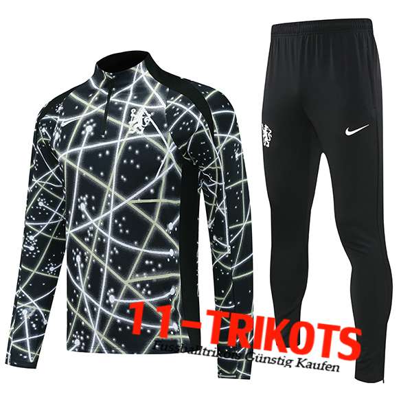 FC Chelsea Trainingsanzug Schwarz/Weiß/Gelb 2025/2026