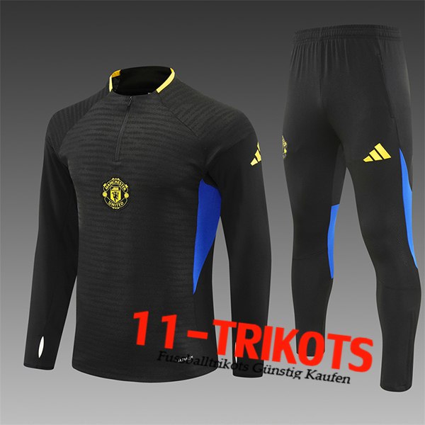 Manchester United Trainingsanzug Kinder Schwarz/Blau/Gelb 2025/2026 Manchester United Trainingsanzug Kinder Schwarz/Blau/Gelb 2025/2026