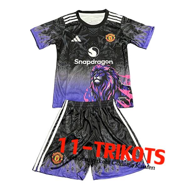 Manchester United Kinder Fussball Trikots Special Edition lila/Schwarz 2025/2026 Manchester United Kinder Fussball Trikots Special Edition lila/Schwarz 2025/2026
