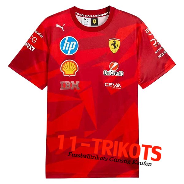 T-Shirt Scuderia Ferrari Team Rot 2025 T-Shirt Scuderia Ferrari Team Rot 2025