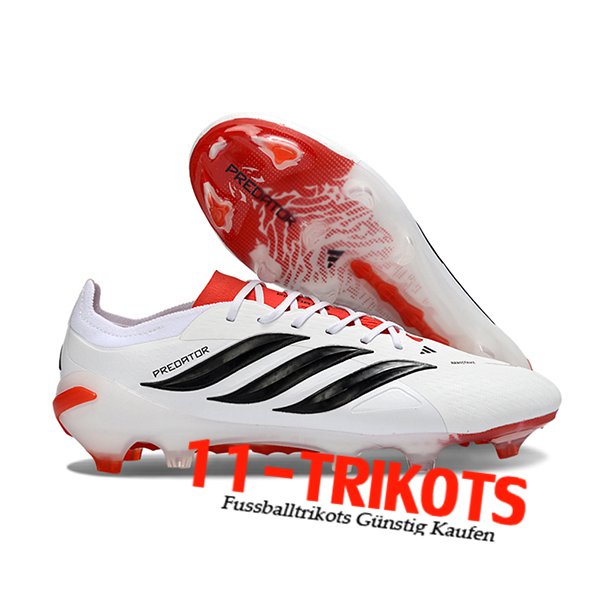 Adidas Fussballschuhe 26 Predator Elite FG Weiß/Schwarz/Orange Adidas Fussballschuhe 26 Predator Elite FG Weiß/Schwarz/Orange