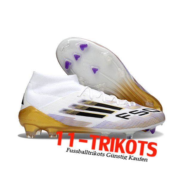 Adidas Fussballschuhe F50 ELITE MID FG W Weiß/Schwarz/Gelb