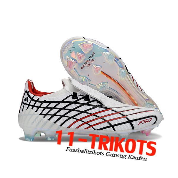 Adidas Fussballschuhe F50 Elite FG Weiß/Schwarz/Rot