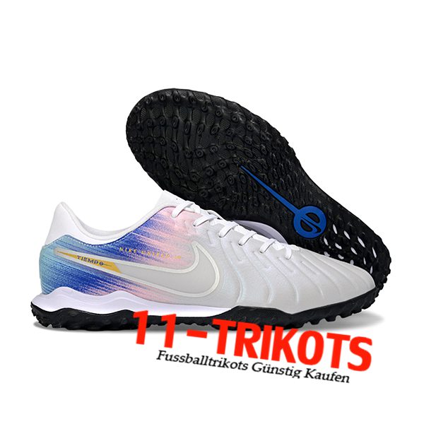Nike Fussballschuhe Tiempo Legend X Academy TF Grau/Blau/Rosa Nike Fussballschuhe Tiempo Legend X Academy TF Grau/Blau/Rosa