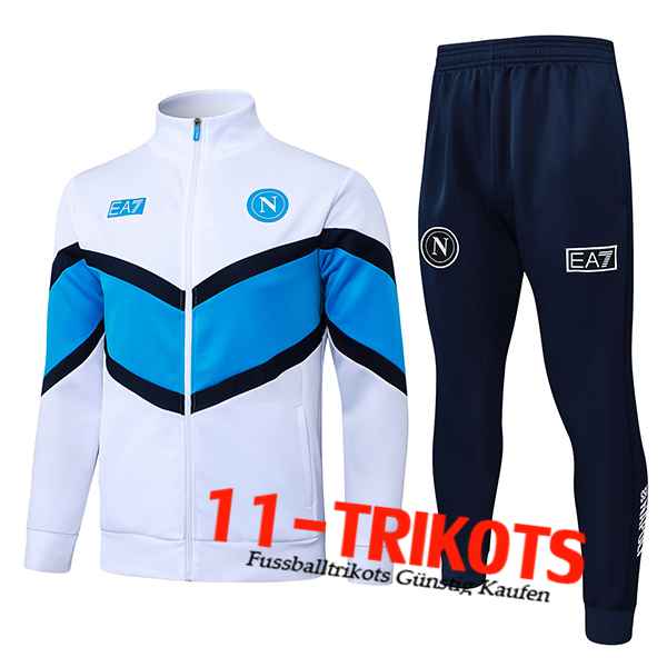 SSC Neapel Trainingsanzug jacke Weiß/Blau 2025/2026 SSC Neapel Trainingsanzug jacke Weiß/Blau 2025/2026