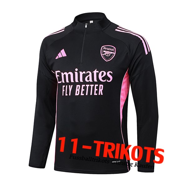 Arsenal Training Sweatshirt Schwarz/Rosa 2025/2026 Arsenal Training Sweatshirt Schwarz/Rosa 2025/2026