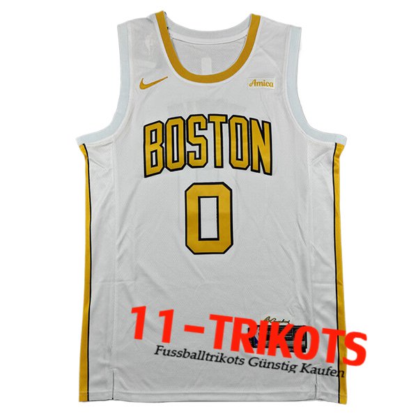 Boston Celtics (TATUM #0) 2025/26 Weiß/Gelb Boston Celtics (TATUM #0) 2025/26 Weiß/Gelb