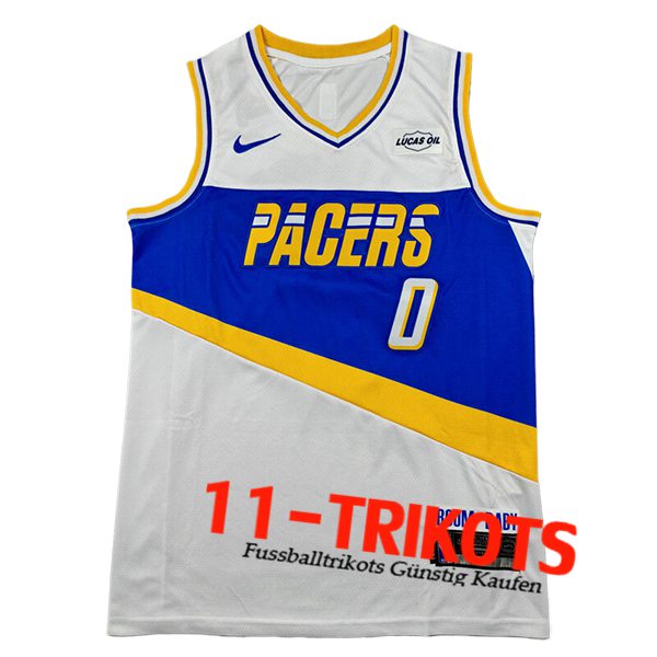 Indiana Pacers (HALIBURTON #0) 2025/26 Weiß/Blau/Gelb