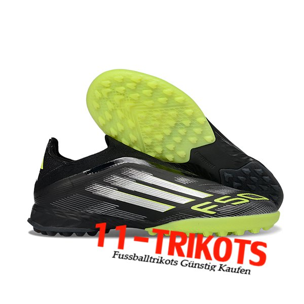 Adidas Fussballschuhe F50 Pro Laceless TF Schwarz/Weiß/Grün Adidas Fussballschuhe F50 Pro Laceless TF Schwarz/Weiß/Grün