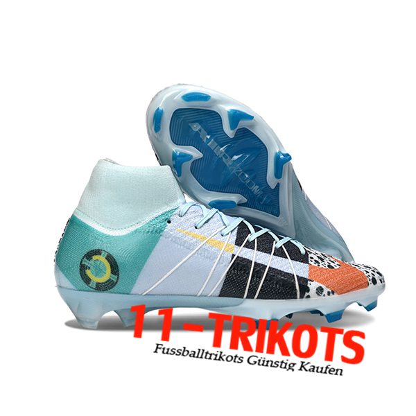 Nike Fussballschuhe Air Zoom Mercurial Superfly IIX Elite FG Blau/Grün/Schwarz