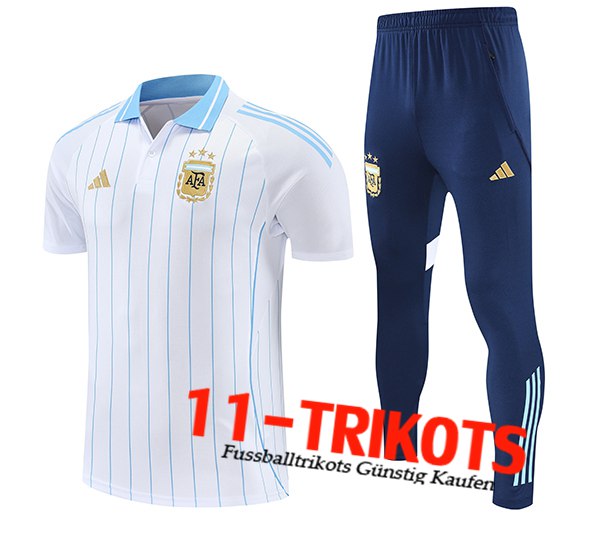 Argentinië Polo Shirt Wit/Blauw 2025/2026 Argentinië Polo Shirt Wit/Blauw 2025/2026