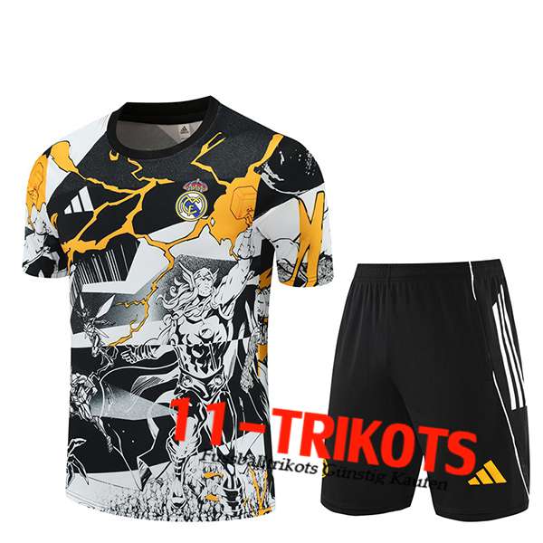 Real Madrid Training T-Shirt Zwart/Wit/Geel 2025/2026