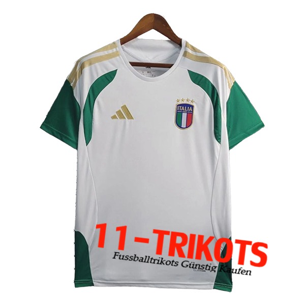 Italië Training T-Shirt Wit/Groente/Geel 2025/2026