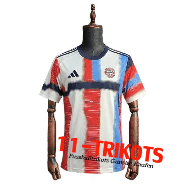 Bayern Munchen Training T-Shirt Wit/Rood/Blauw 2025/2026