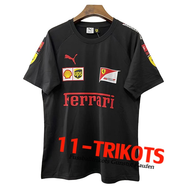 T-Shirt Scuderia Ferrari Team Zwart 2025