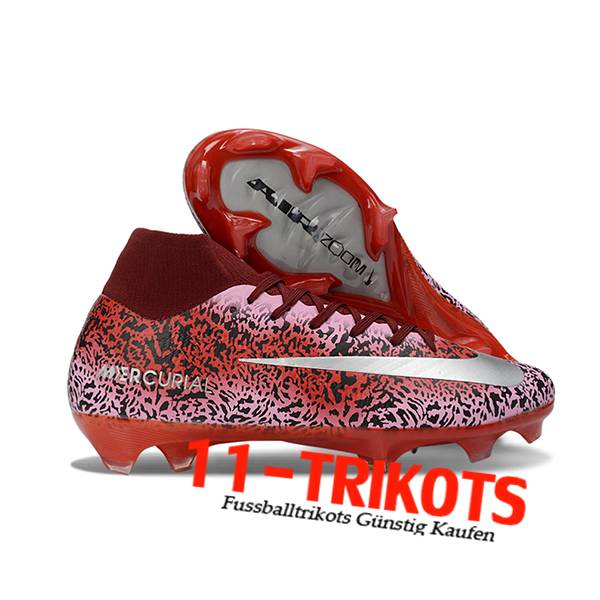 Nike Voetbalschoenen Air Zoom Mercurial Superfly IIX Elite FG Rood/Grijs/Zwart