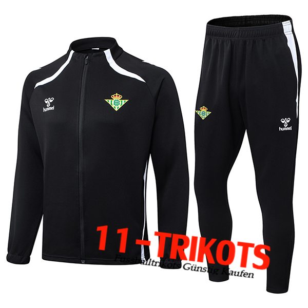 Real Betis Trainingspak jack Zwart/Wit 2025/2026 Real Betis Trainingspak jack Zwart/Wit 2025/2026