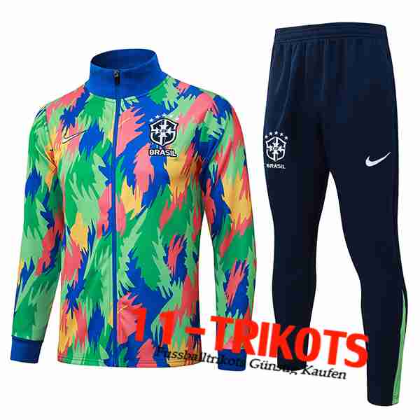 Brazilië Trainingspak jack Groente/Blauw/Oranje 2025/2026