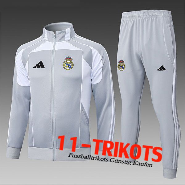 Real Madrid Trainingspak jack Kinderen Grijs/Wit 2025/2026