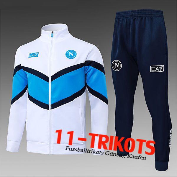 SSC Napoli Trainingspak jack Kinderen Wit/Blauw 2025/2026