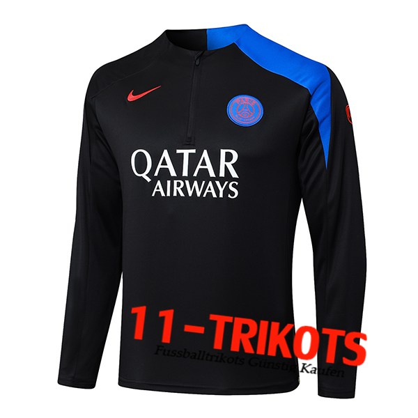 PSG Trainings Sweatshirt Zwart/Blauw 2025/2026 PSG Trainings Sweatshirt Zwart/Blauw 2025/2026