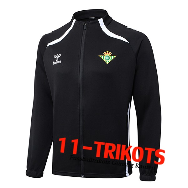 Real Betis Trainingsjack Zwart/Wit 2025/2026 Real Betis Trainingsjack Zwart/Wit 2025/2026