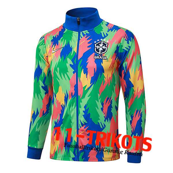 Brazilië Trainingsjack Groente/Blauw/Oranje 2025/2026 Brazilië Trainingsjack Groente/Blauw/Oranje 2025/2026