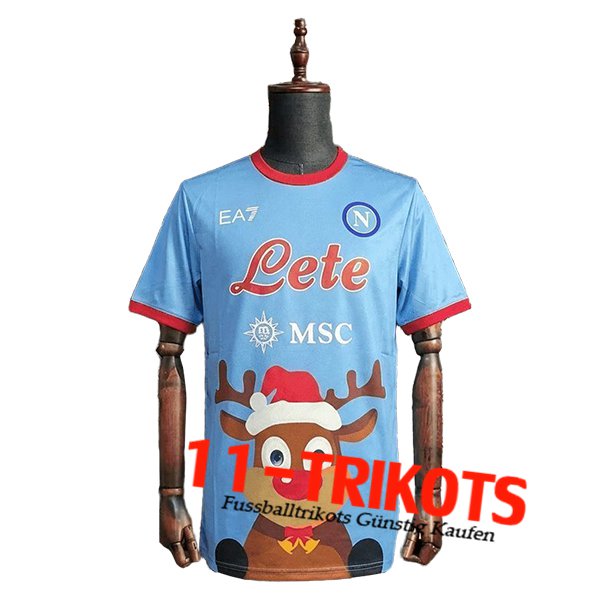 SSC Napoli Voetbalshirts Christmas Edition Blauw 2025/2026 SSC Napoli Voetbalshirts Christmas Edition Blauw 2025/2026