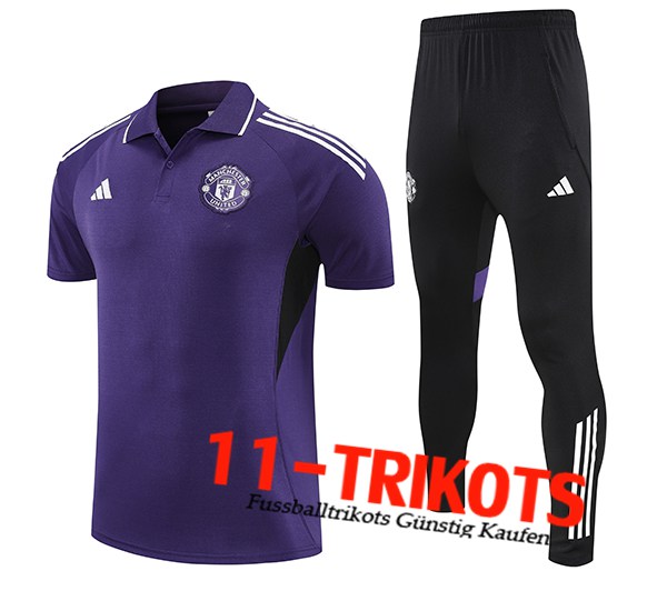 Manchester United Poloshirt lila/Schwarz 2025/2026