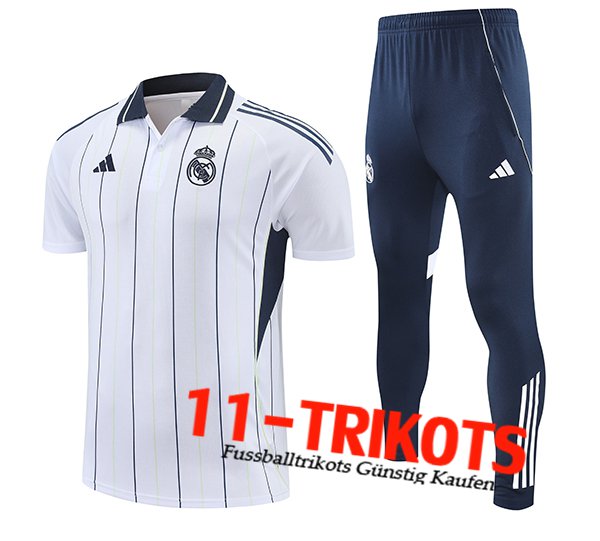 Real Madrid Poloshirt Weiß/Blau 2025/2026 -02