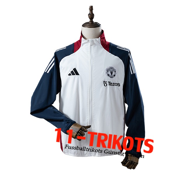 Manchester United Windjacke Weiß/Blau 2025/2026