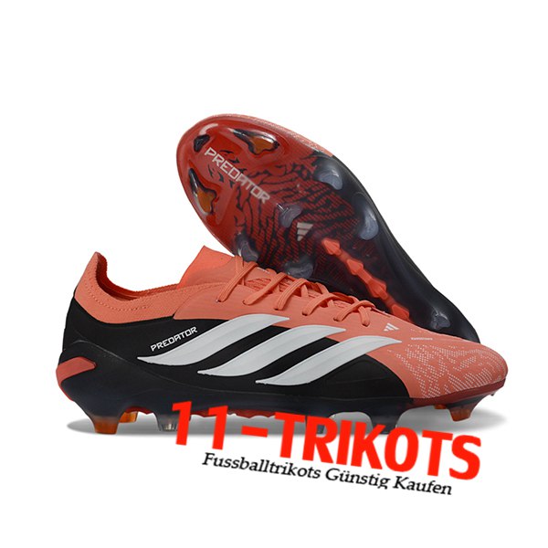 Adidas Fussballschuhe 26 Predator Elite Tongue FG Schwarz/Orange/Weiß