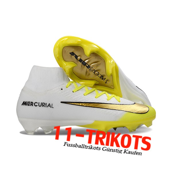 Nike Fussballschuhe Air Zoom Mercurial Superfly IIX Elite FG Weiß/Gelb