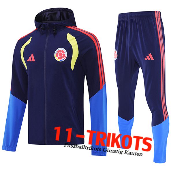 Kolumbien Trainingsanzug Mit Kapuze Trainingsjacke Windbreaker Königsblau 2025/2026