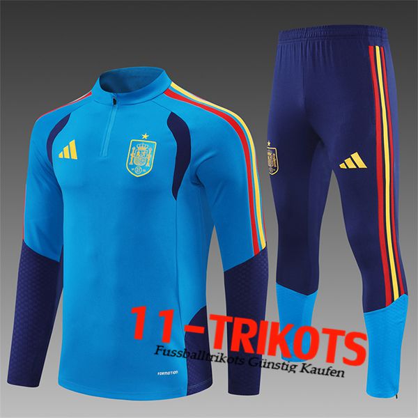 Spanien Trainingsanzug Kinder Blau 2025/2026 Spanien Trainingsanzug Kinder Blau 2025/2026