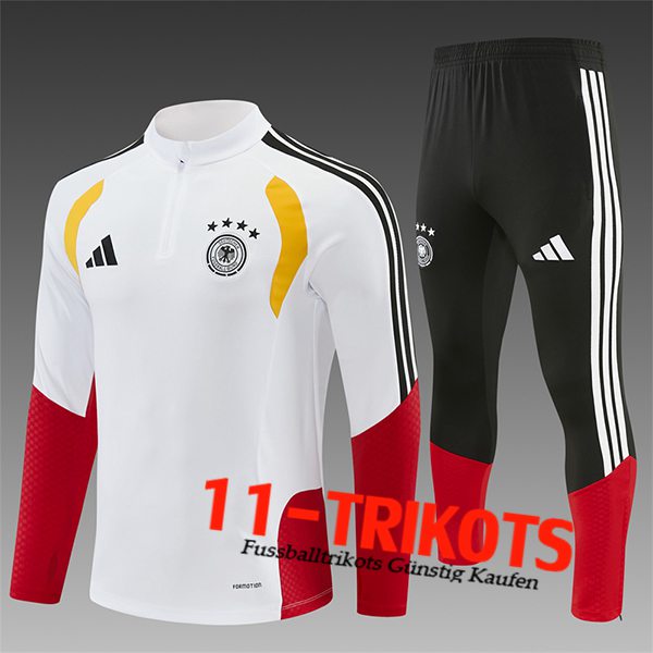 Deutschland Trainingsanzug Kinder Weiß/Rot 2025/2026 Deutschland Trainingsanzug Kinder Weiß/Rot 2025/2026