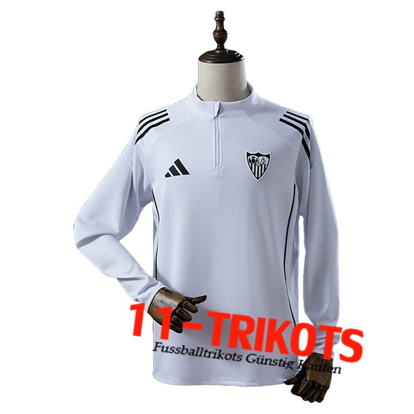 Malaga CF Training Sweatshirt Weiß/Schwarz 2025/2026