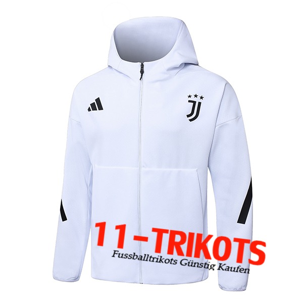 Juventus Trainingsjacke Mit Kapuze Weiß/Schwarz 2025/2026