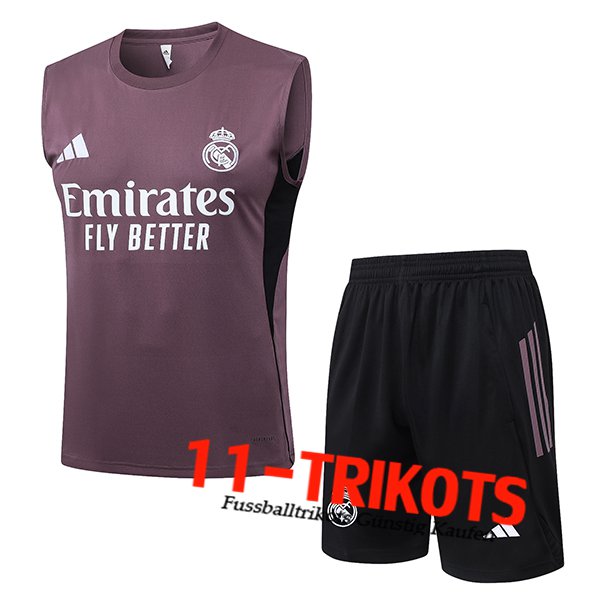 Real Madrid Trainings-Tanktop lila/Schwarz 2025/2026