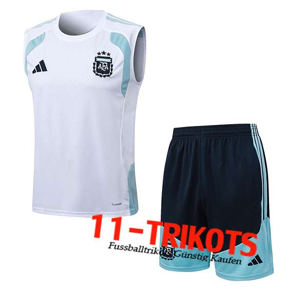 Argentinien Trainings-Tanktop Weiß/Blau 2025/2026