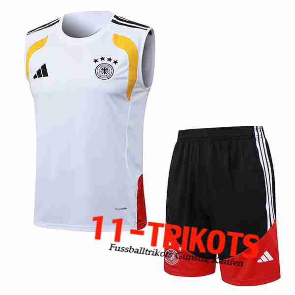 Deutschland Trainings-Tanktop Weiß/Rot/Gelb 2025/2026