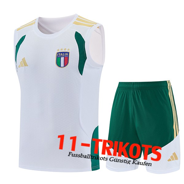 Italien Trainings-Tanktop Weiß/Grün/Gelb 2025/2026 Italien Trainings-Tanktop Weiß/Grün/Gelb 2025/2026