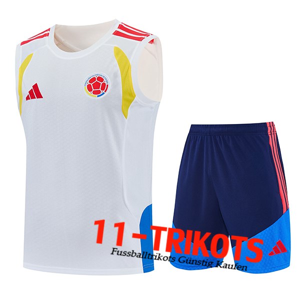 Kolumbien Trainings-Tanktop Weiß 2025/2026